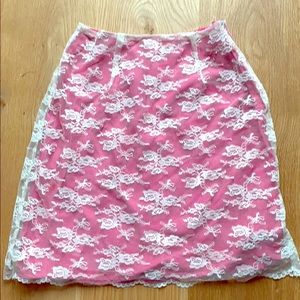 Jill Anderson pink lace lined skirt